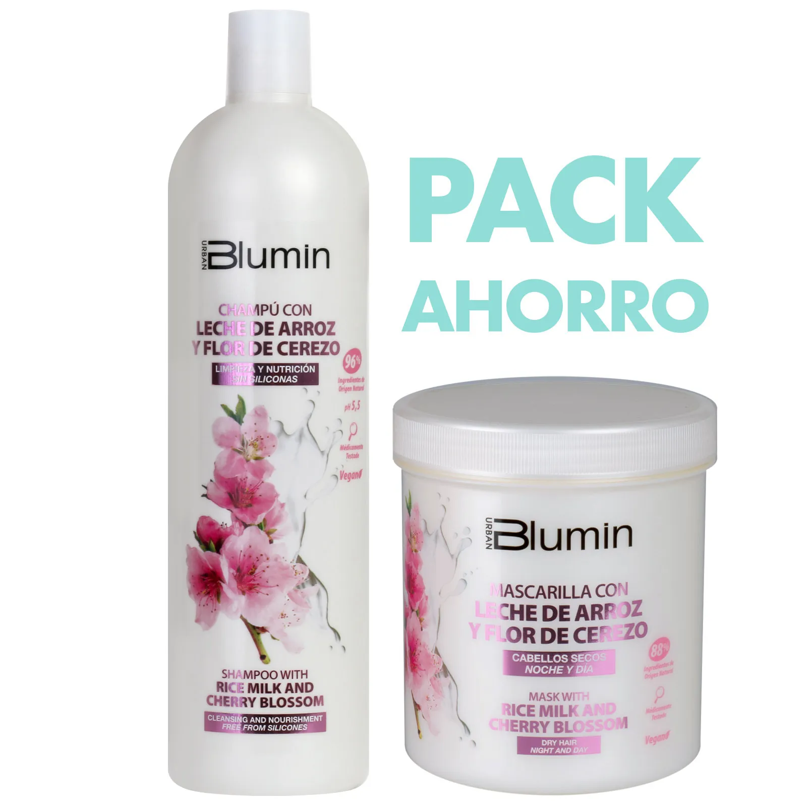 Pack Champú Mascarilla Leche de Arroz y Flor de Cerezo | Tahe