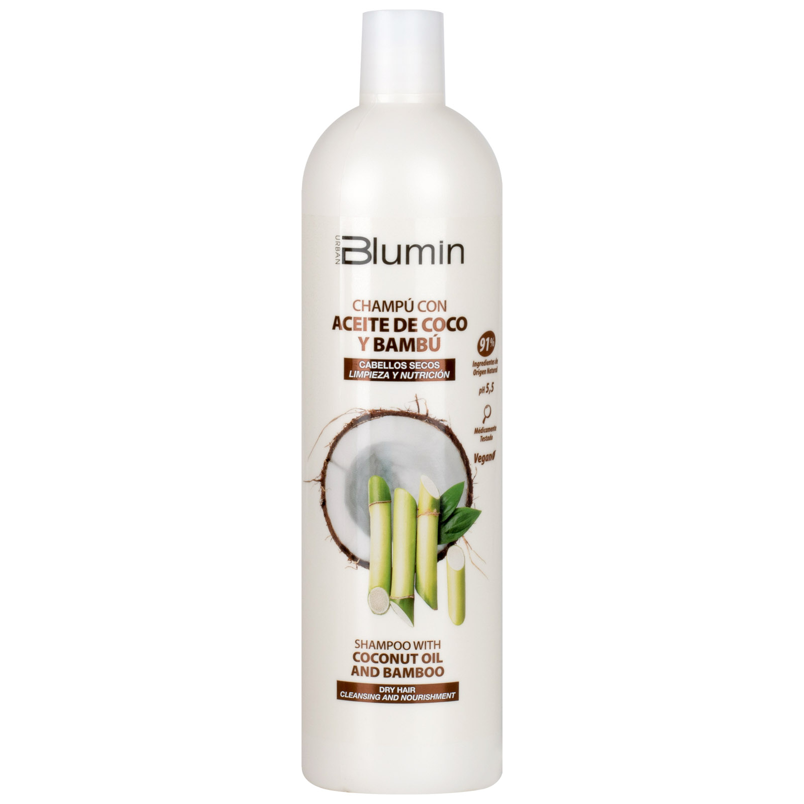  Champú con Champú nutritivo con Aceite de Coco y Bambú orgánico Blumin