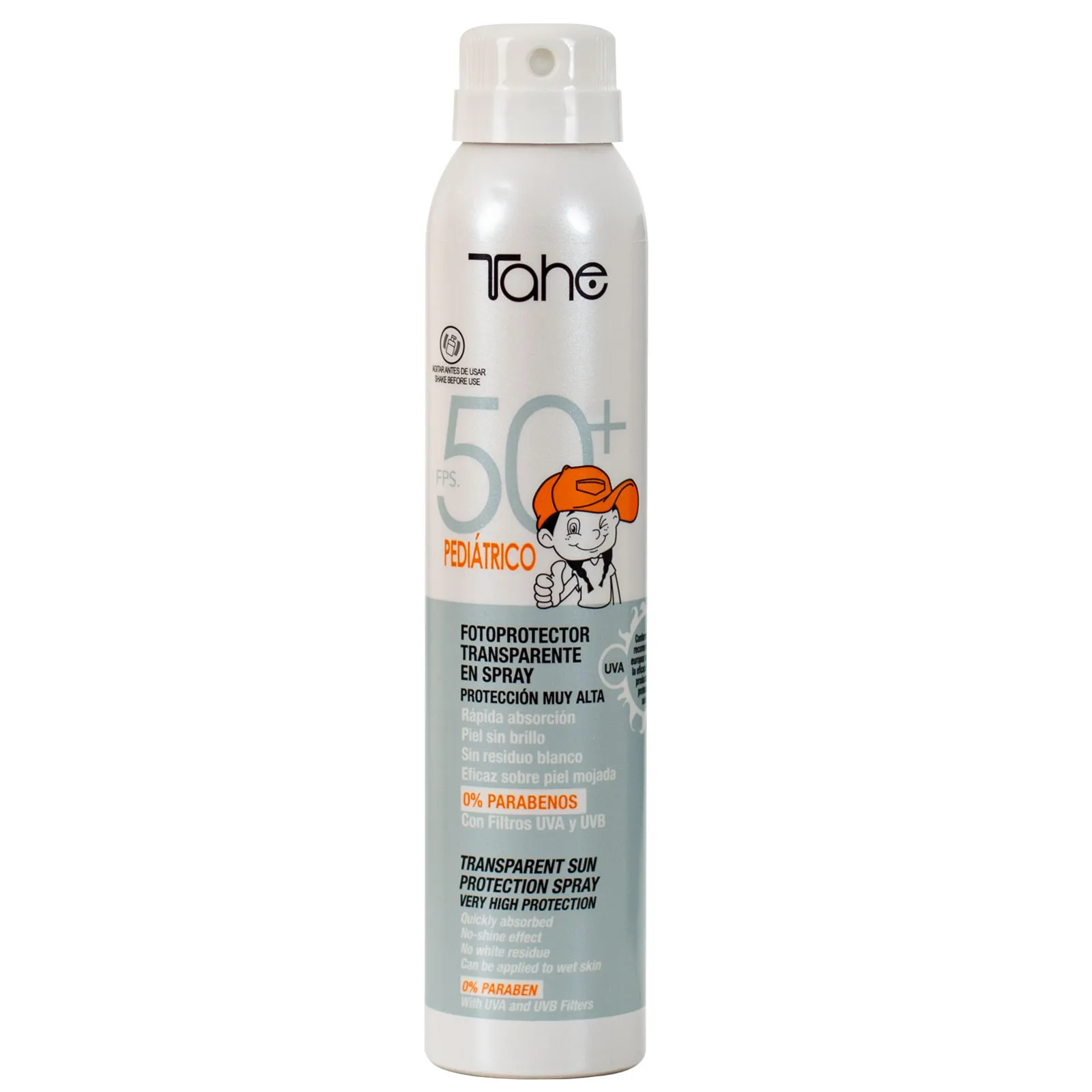 Fotoprotector pediátrico en spray transparente | FPS 50 | Tahe