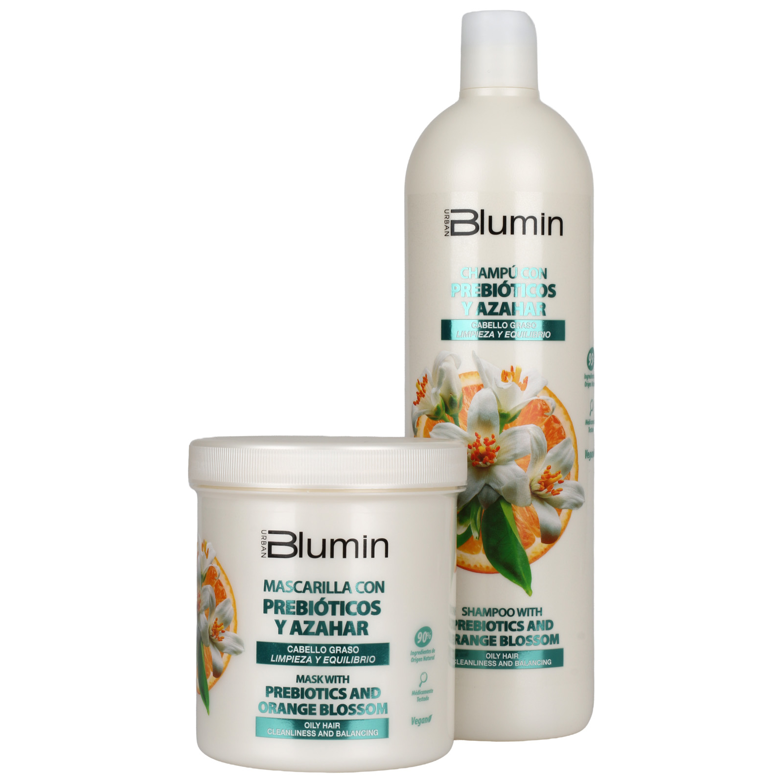 Pack cabello graso. Limpieza y equilibrio | Champú + Mascarilla | Prebióticos y Azahar