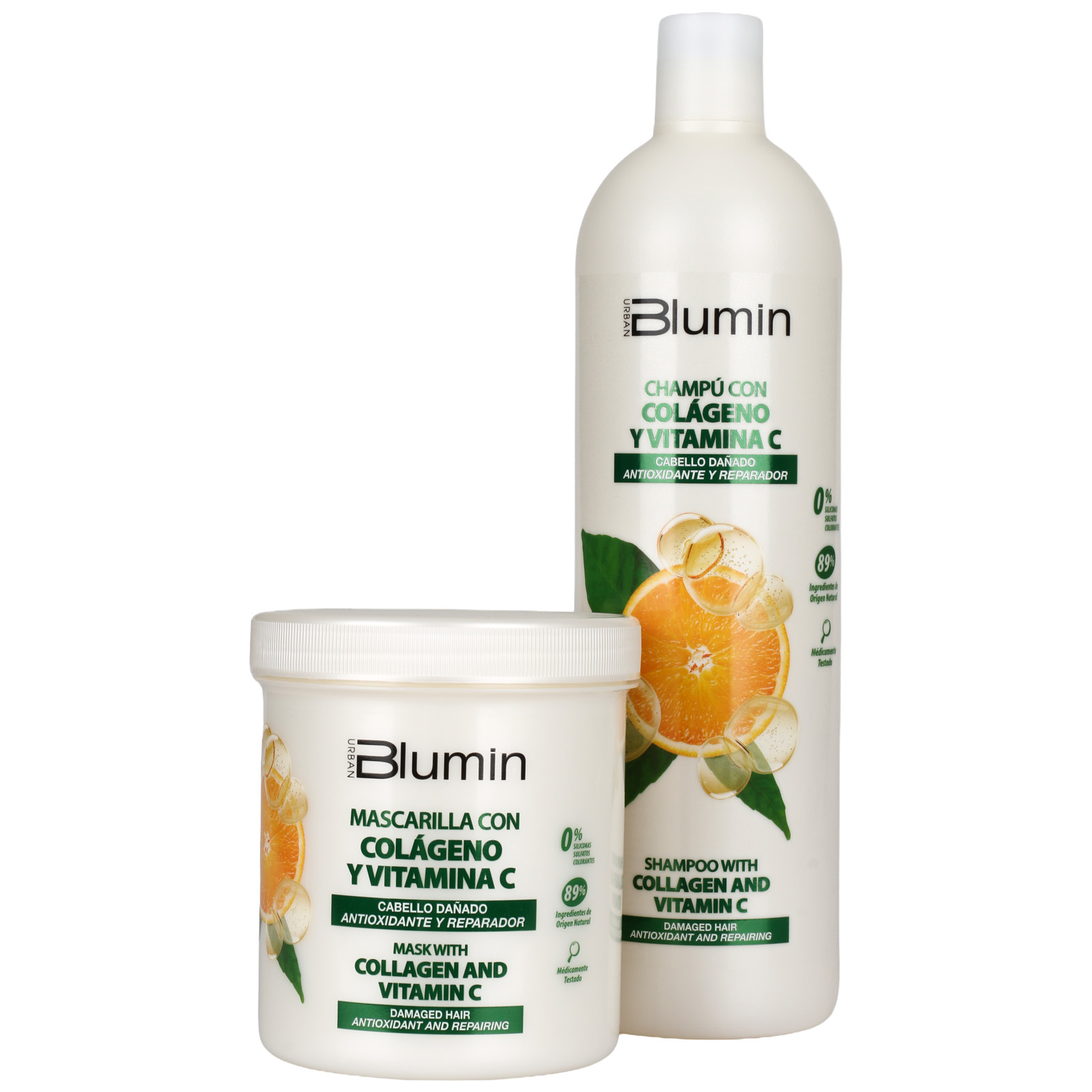Pack antioxidante y reparador | Champú + Mascarilla | Colágeno y Vitamina C