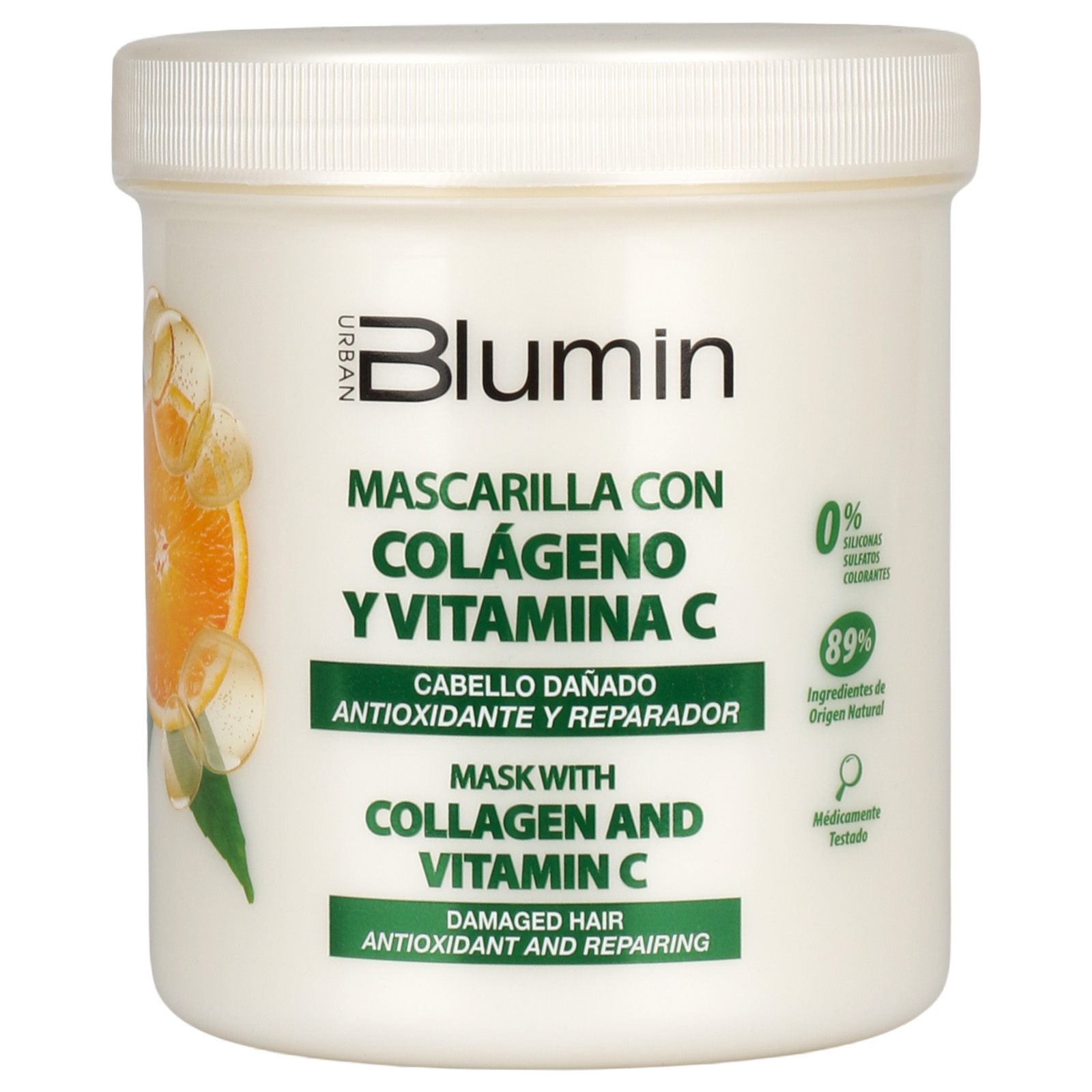 Mascarilla con Colágeno y Vitamina C | Cabello dañado antioxidante y reparador | Blumin