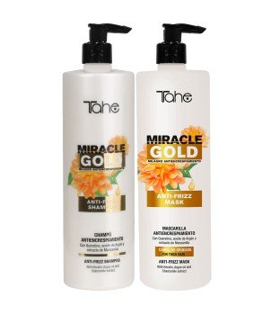 Pack antifrizz XXL Champú Mascarilla Miracle Gold | Tahe