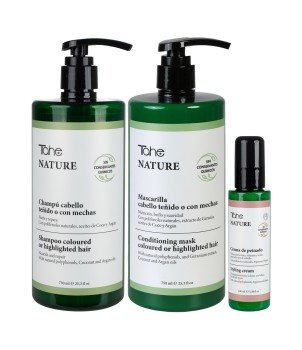 Pack cabellos teñidos: Champú + Mascarilla + Crema de peinado Nature